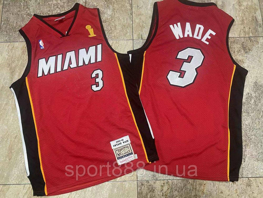 Майка чоловіча баскетбольна червона Двейн Вейд Вейд 3 Маямі Wade Miami Heat Hardwood Classics 2005-2006