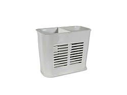 Контейнер для столових приладів/органайзер білий флок ТМ ПОЛІМЕРАГРО