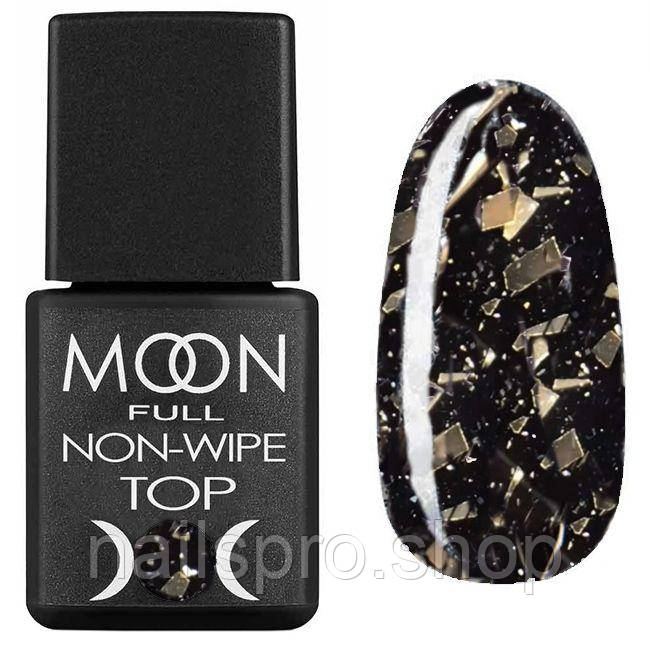 Топ для гель-лаку Moon Full Top Leaf White Gold (біле золото) 8 мл
