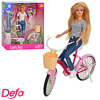 Кукла блондинка Defa Lucy 8361-BF на велосипеде