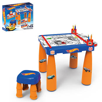 Столик зі стільчиком ігровий для творчості Hot Wheels 9617