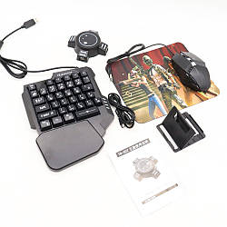 Комплект клавіатура, миша, килимок, підставка та хаб 5в1 Mix Pro / Дротова клавіатура з мишкою / Ігровий набір