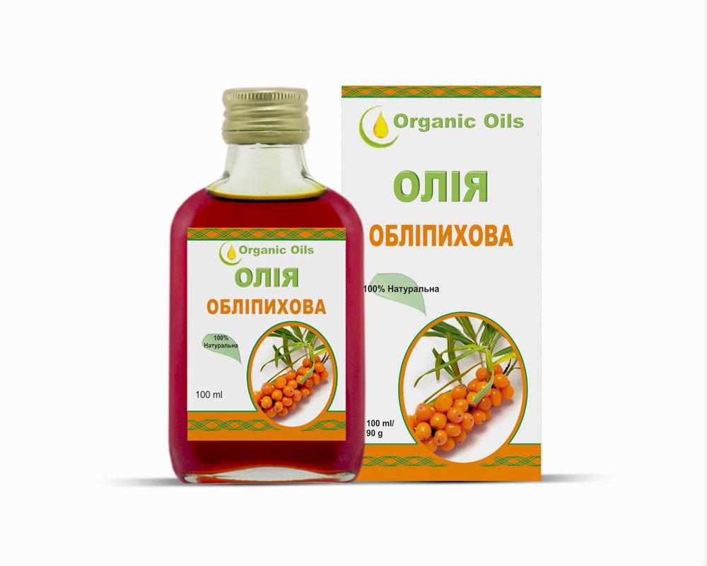 Олія обліпихи 100 мл, першого холодного пресування, фото 1