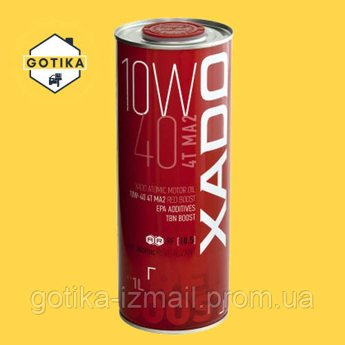 Олива ХАДО чотиритактна синтетика 10w-40 Xado 4T MA2 RED BOOST 1л