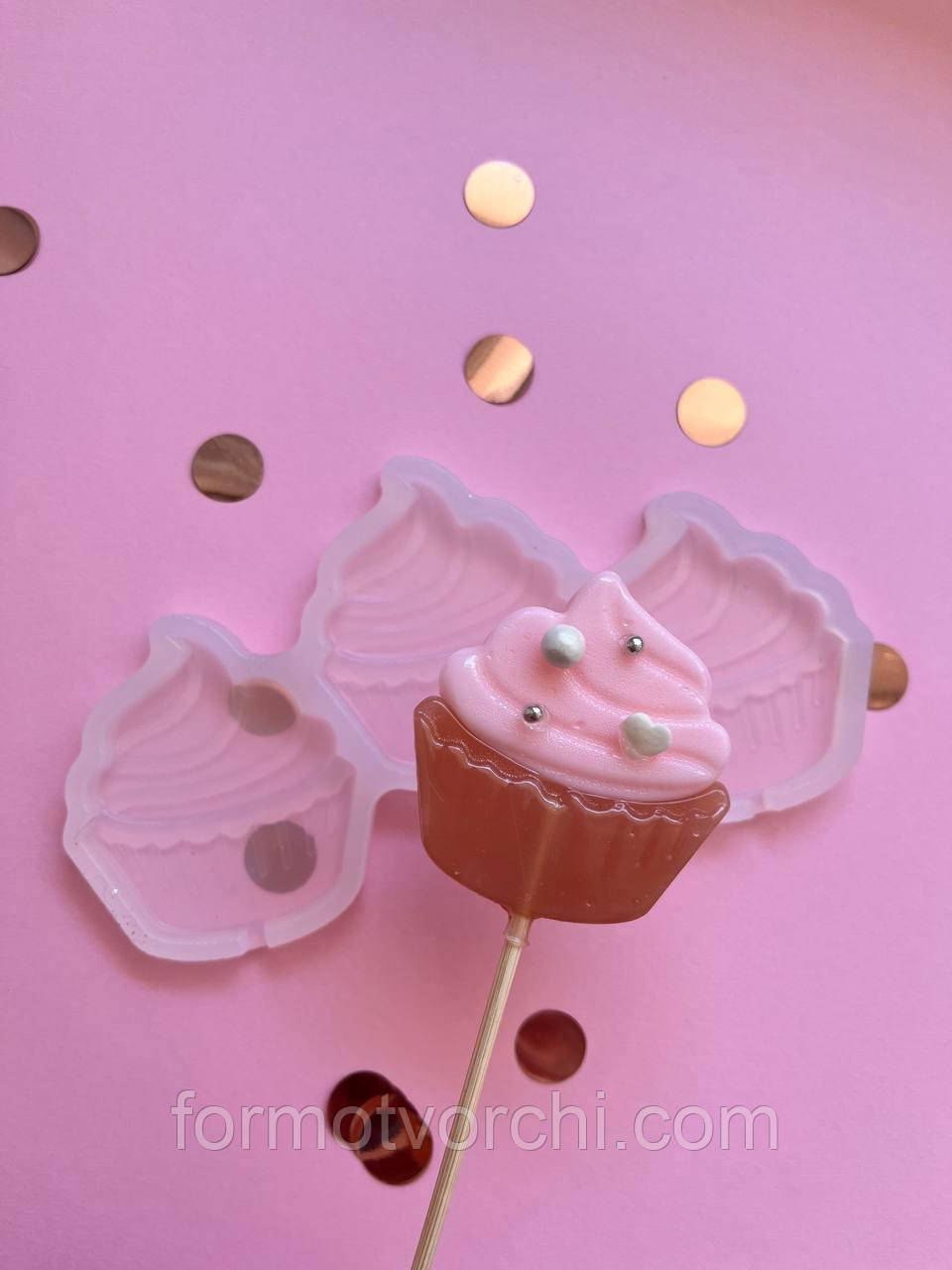 Силіконовий молд для льодяників "Кексик"