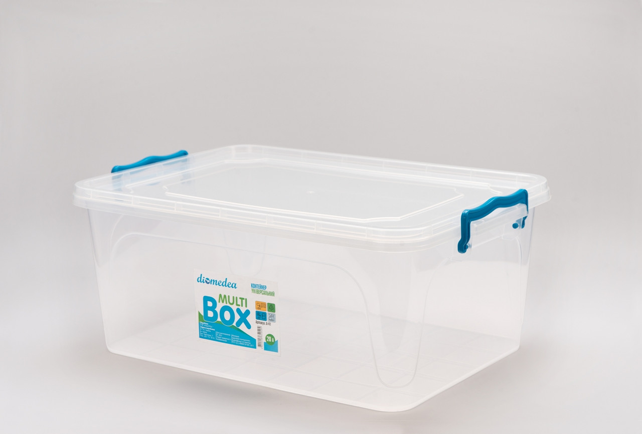 Контейнер бокс універсальний великий з кришкою з харчового пластику для зберігання продуктів 20 л