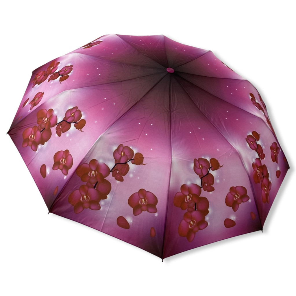 Жіноча парасоля THEBEST напівавтомат орхідея на 10 спиць #0733/2