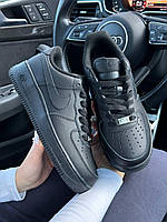 Мужские / женские кроссовки Nike Air Force 1 Classic Black (Матова шкіра)
