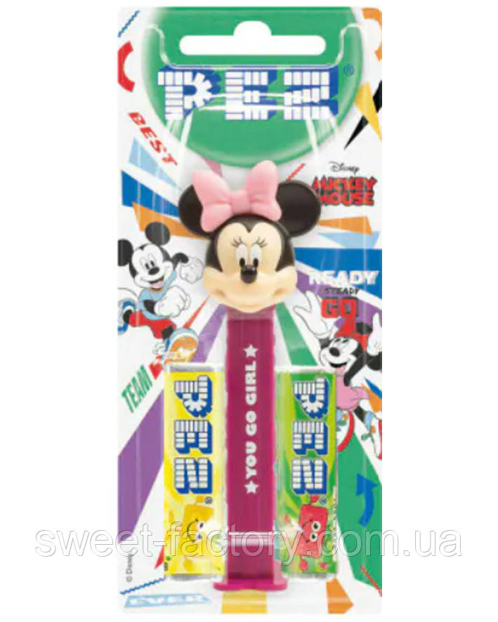 PEZ Disney Mickey & Friends Collection Team рожевий бант 2s 17g