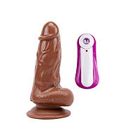 Вібратор конусної форми коричневий Jumbo Jack 6 Vibrating Dildo, фото 3