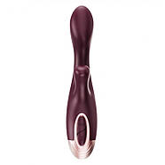 Бордовий вібратор із двома моторами Dual Fantasy Wand, фото 3