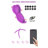Подвійний вібростимулятор прихованого носіння Secret Tease Panty Vibe App Vistion Purple, фото 3