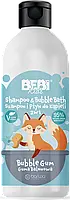 Шампунь та піна для ванни для дітей 2в1 "Жувальна гумка" - Barwa Bebi Kids Shampoo & Bubble Bath Bubble Gum, 500 мл