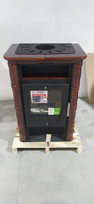 Кахельна опалювальна піч камінофен на дровах для будинку, буржуйка сталева Nordflam Vera Brown