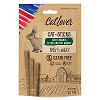 Палочки для кошек Cat Lover с кроликом, печенью и кошачьей травой для кошек (5 шт в упаковке) 25 г