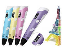 Детская 3D ручка для рисования c LCD дисплеем 3DPen-3 с пластиком в комплекте в разных цвета