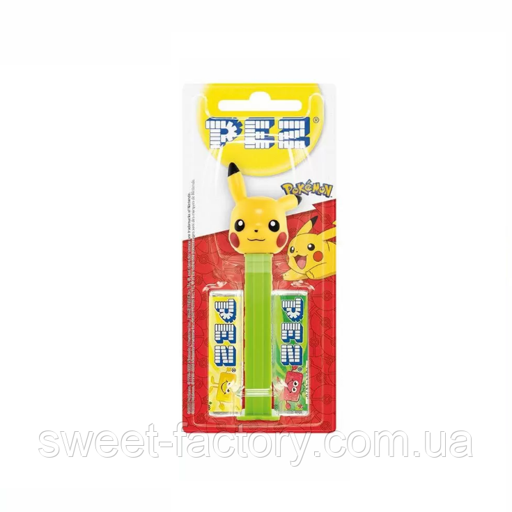Диспенсер Pez Pokemon Pikachu Пікачу Зелений 2s 17g