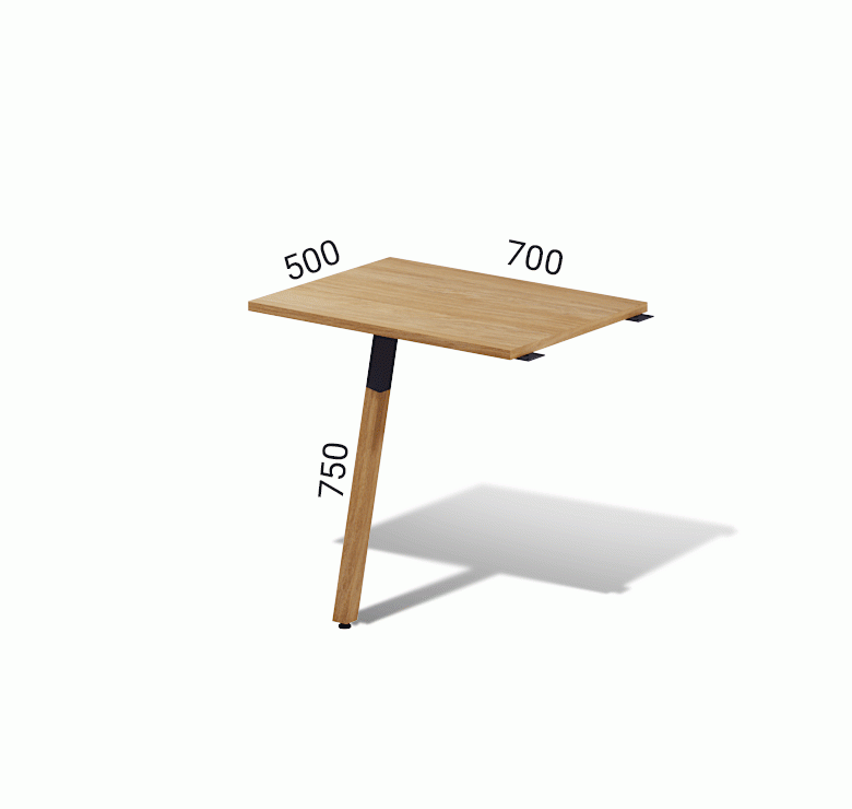 Приставной элемент к столам Джет Вуд J1.06.07.W ножка дерево столешница ДСП 700х500 мм (MConcept-ТМ) - фото 2 - id-p1889505194