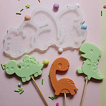 Силіконовий молд для льодяників "Динозаври 4"