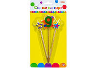 Свечи Stars "9" высотой 4,5 см, 3 шт.