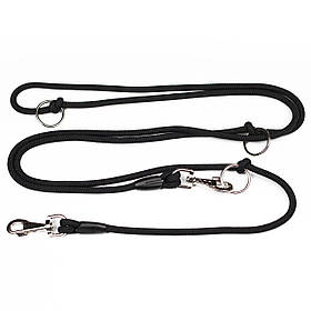 Повідець перестіжка для собак капроновий Dog Walking 9 мм 2.85 м чорний / Повідець для собаки