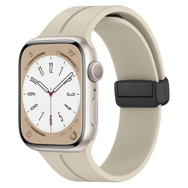Силіконовий ремінець з магнітною застібкою для Apple Watch starlight • 42/44/45/49mm