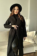 Женское кашемировое пальто черный