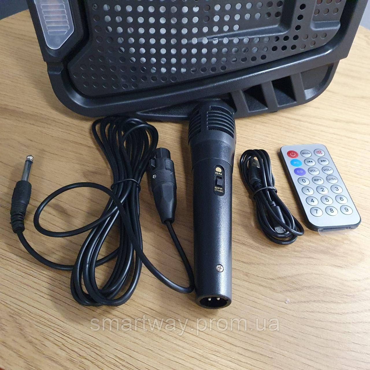 Аккумуляторная акустическая система караоке с проводным микрофоном Bluetooth колонкаWay - фото 5 - id-p1889599000