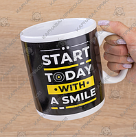 Чашка гігант ХХL "Починай день з усмішки", Кружка-гигант "Start today with a smile", фото 2