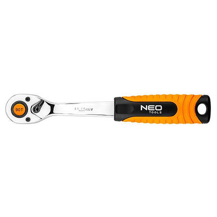Ключ-тріскачка Neo Tools, 1/4", 90 зубців, 155мм, CrV, 0.15кг, фото 1