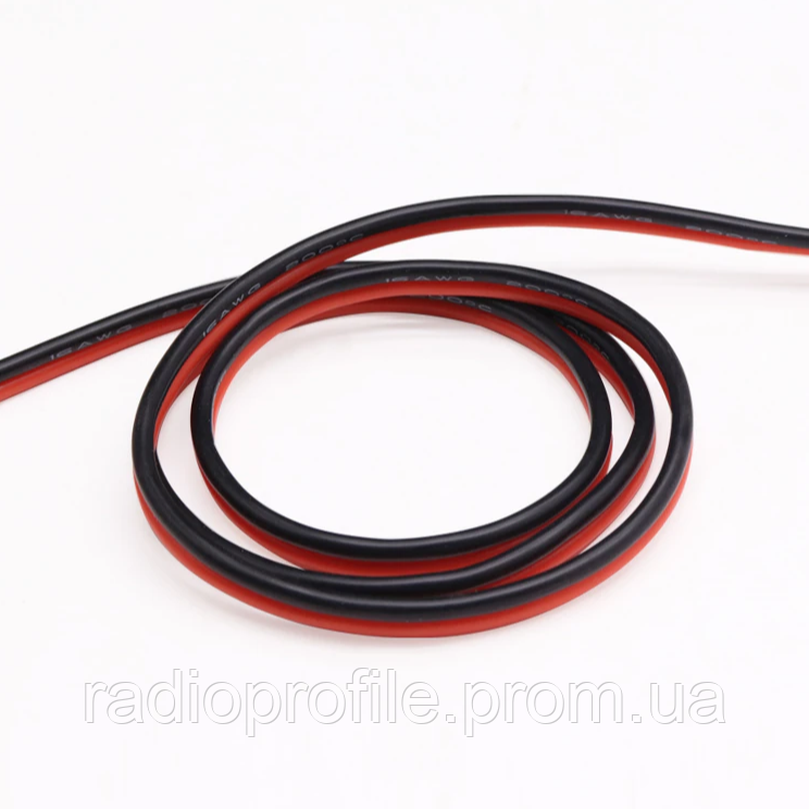 Провод силиконовый 2х18 AWG - 2х0.75 кв.мм (150х0.08) плоский красный/черный на отрез 1м - фото 2 - id-p1889622435
