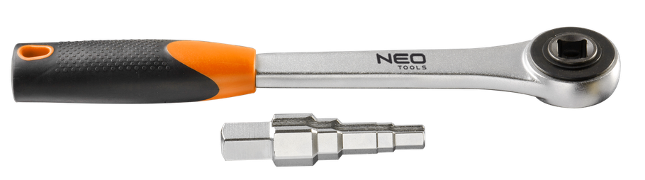 Ключ-тріскачка ступінчастий Neo Tools, 1/2", для роз'ємних з'єднань, CrV, 0.7кг, фото 1