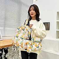 Рюкзак сумка через плечо пенал текстильный комплект яркий городской молодежный школьный органайзер