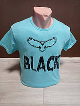 Підліткова футболка для хлопчика Орел на 12-18 років блакитна бавовна