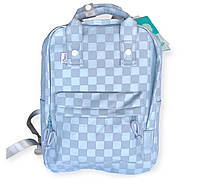 Рюкзак-сумка детский Голубой в клеточку