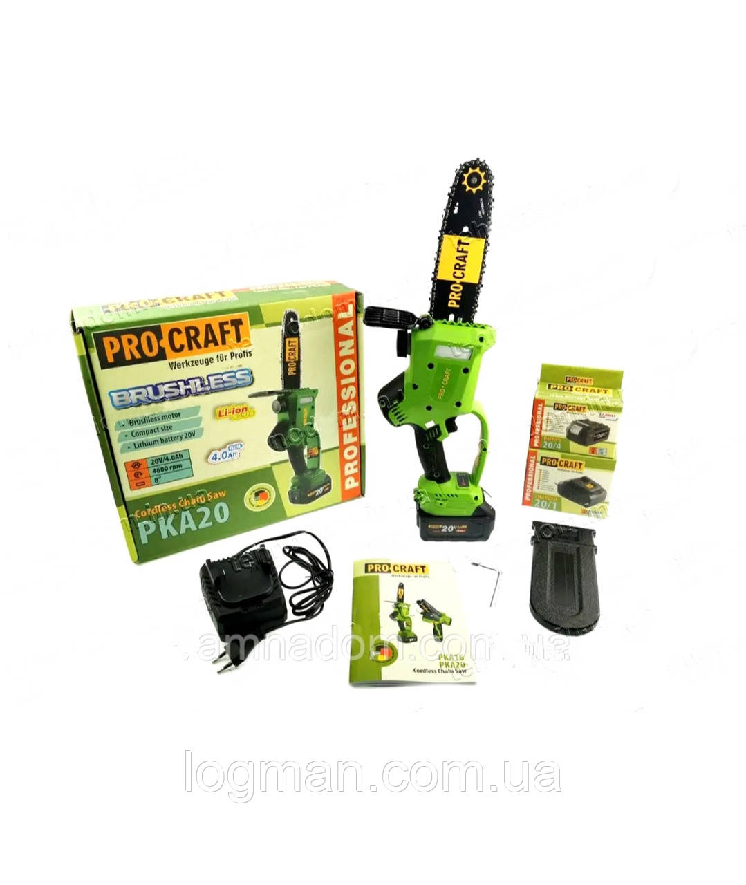 Прокрафт ПКА 20 (20 V, 4 А·год.) (ЗП-1шт, АКБ-1шт), фото 1