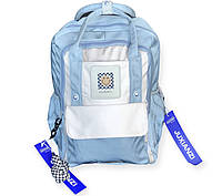 Рюкзак-сумка детская с брелком Серо-голубой