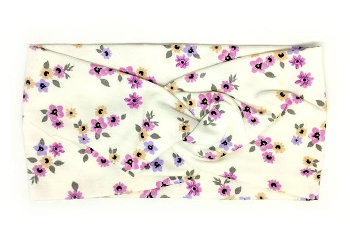 Пов'язка чалма біла з квітами, фото 1
