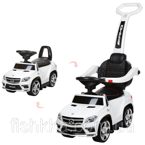 Дитяча каталка-толокар M 3186L-1, батьківщина MP3 і світло від акум, шкір. сидіння,белий