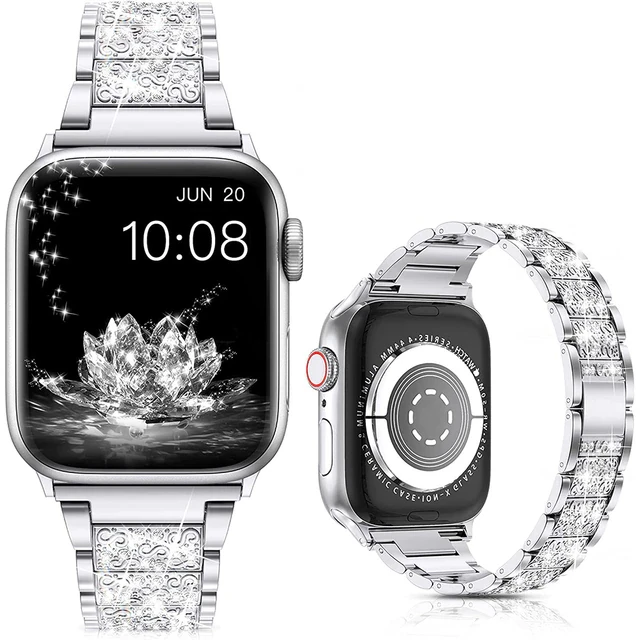 Ремінець для Apple Watch Swarovski з камінцями Silver • 42/44/45/49mm.
