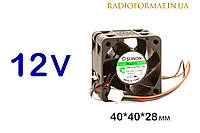 Вентилятор 40x40x28mm, DC12V, Sunon GM1204PQV1-8A