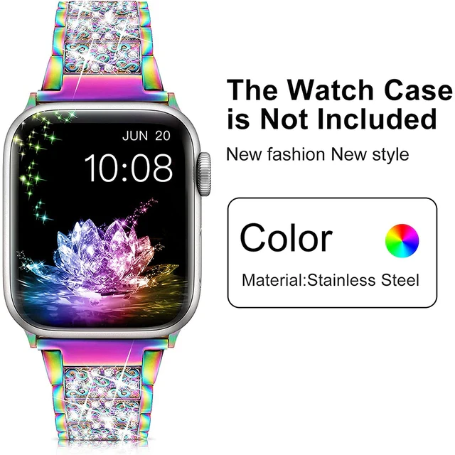 Ремінець для Apple Watch Swarovski з камінцями Color •42/44/45/49m