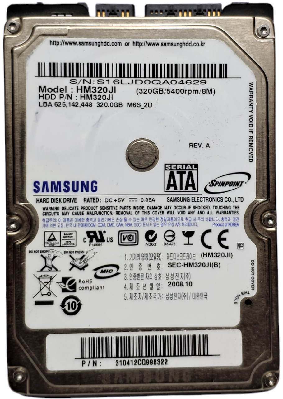 Купить Жесткий диск HDD 320GB 5400rpm 8MB SATA 2.5 Samsung HM320JI ...