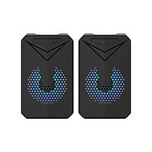 Колонки для ПК Aoas e-005, з підтримкою USB 2.0 зі світлодіодною підсвіткою, 3,5 мм. Колір — Чорний, фото 5