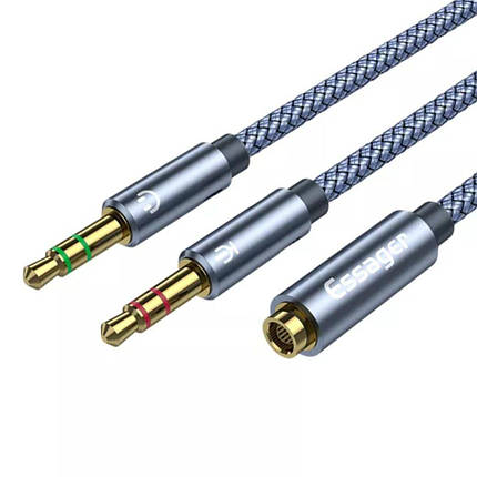 Аудіоразветвітель спліттер Essager 2 mini jack 3.5 mm - aux, фото 1
