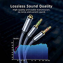 Аудіоразветвітель спліттер Essager 2 mini jack 3.5 mm - aux, фото 6