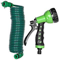 Набір поливальний BlueBird BB-2301 7,5 м шланг на котушці пістолет із розпилювачем 7 режимів