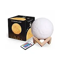 Луна БІЛА Світильник настільний дитячий 3D Moon Light Lamp 15 см