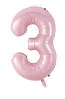 Фольгована кулька цифра «3» рожева 32 д. в уп.