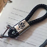 Шкіряний брелок для ключів з логотипом автомобіля Volkswagen шкіряний для автомобіля фольцваген, фото 5
